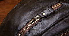 Cool Black and Brown Mens Leather Chest Bag Sling Bag Sling Crossbody Bag For Men - iwalletsmen