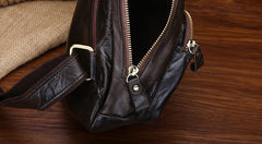 Cool Black and Brown Mens Leather Chest Bag Sling Bag Sling Crossbody Bag For Men - iwalletsmen