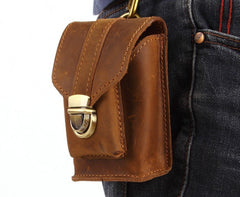 Cool Brown Leather Cigarette Case Belt Pouches BELT Cigarette Holder For Men - iwalletsmen