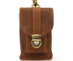 Cool Brown Leather Cigarette Case Belt Pouches BELT Cigarette Holder For Men - iwalletsmen