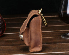 Cool Brown Leather Cigarette Case Belt Pouches BELT Cigarette Holder For Men - iwalletsmen