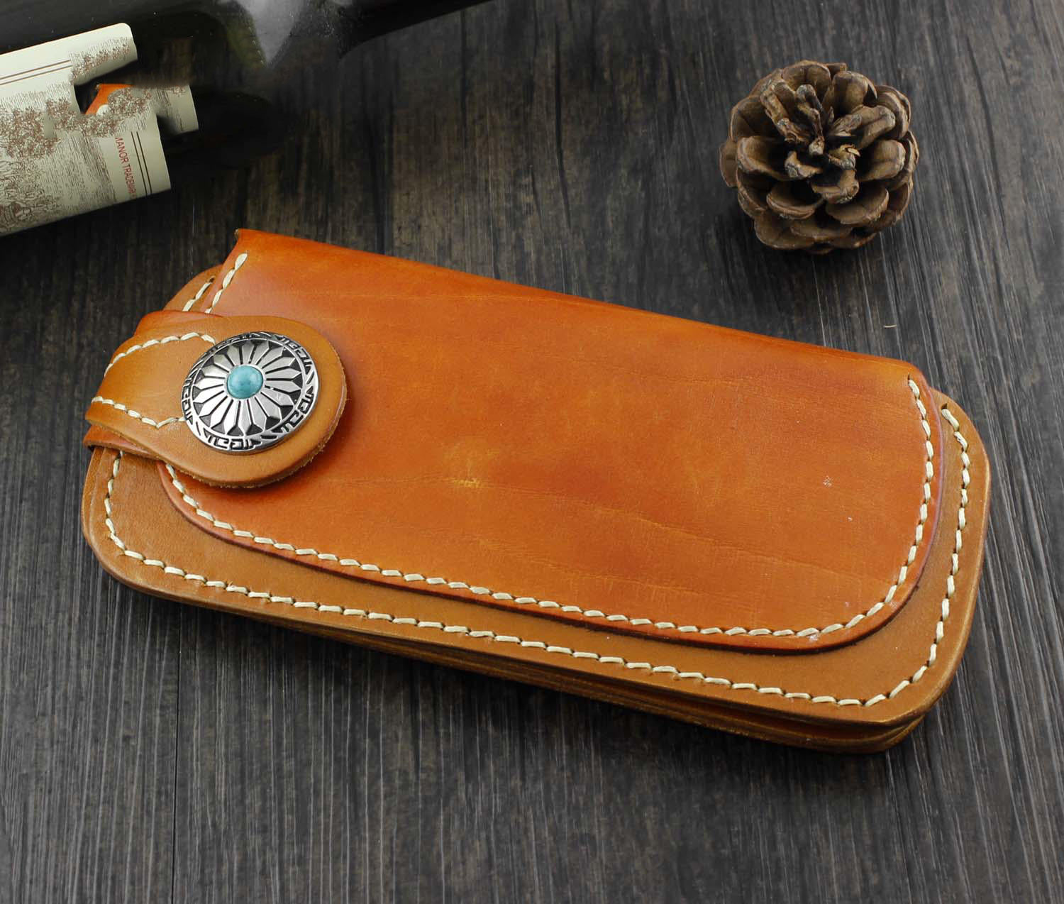 Cool Brown Leather Men's Long Biker Wallet Leather Long Wallet For Men - iwalletsmen