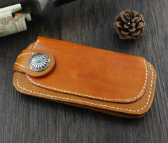 Cool Brown Leather Men's Long Biker Wallet Leather Long Wallet For Men - iwalletsmen