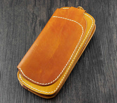 Cool Brown Leather Men's Long Biker Wallet Leather Long Wallet For Men - iwalletsmen