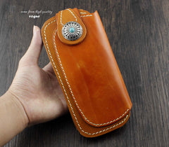 Cool Brown Leather Men's Long Biker Wallet Leather Long Wallet For Men - iwalletsmen