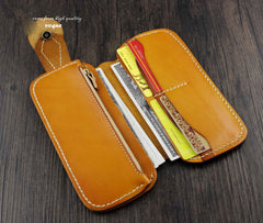 Cool Brown Leather Men's Long Biker Wallet Leather Long Wallet For Men - iwalletsmen