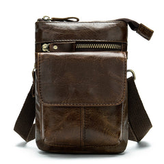 Cool Brown Leather Men's Belt Pouch Cell Phone Holster Small Belt Bag Mini Messenger Bag Side Bag For Men - iwalletsmen