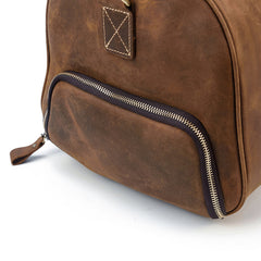 Cool Brown Leather Men's Overnight Bag Large Travel Bag Duffel Bag Weekender Bag For Men - iwalletsmen