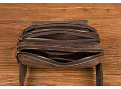 Cool Brown Leather Mens Bumbag Fanny Pack Brown Waist Bag Brown Hip Pack Belt Bag for Men - iwalletsmen