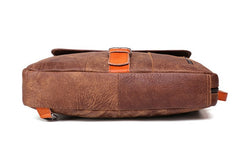Cool Brown Leather Messenger Bag Handbag Shoulder Bag Backpack For Men - iwalletsmen