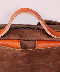 Cool Brown Leather Messenger Bag Handbag Shoulder Bag Backpack For Men - iwalletsmen