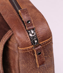 Cool Brown Leather Messenger Bag Handbag Shoulder Bag Backpack For Men - iwalletsmen