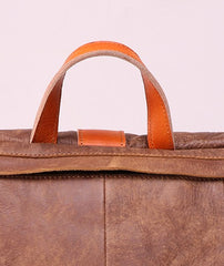 Cool Brown Leather Messenger Bag Handbag Shoulder Bag Backpack For Men - iwalletsmen