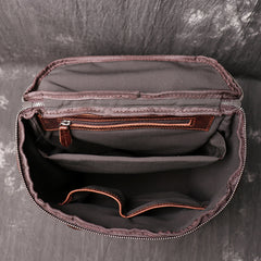 Cool Brown Mens Leather 15.6 inches Large School Backpack Travel Backpack for Men - iwalletsmen