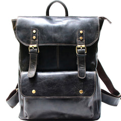 Cool Brown Mens Leather Backpack Travel Backpack School Backpacks for men - iwalletsmen