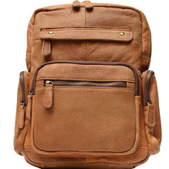 Cool Brown Mens Leather Backpack Travel Backpacks School Backpacks for men - iwalletsmen