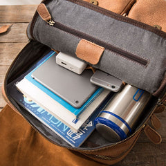 Cool Brown Mens Leather Backpacks Travel Backpacks Laptop Backpack for men - iwalletsmen