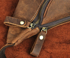 Cool Vintage Brown Mens Leather Fanny Pack Belt Bags Waist Bag For Men - iwalletsmen