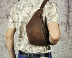 Cool Vintage Brown Mens Leather Fanny Pack Belt Bags Waist Bag For Men - iwalletsmen