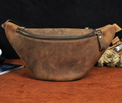 Cool Vintage Brown Mens Leather Fanny Pack Belt Bags Waist Bag For Men - iwalletsmen