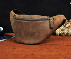 Cool Vintage Brown Mens Leather Fanny Pack Belt Bags Waist Bag For Men - iwalletsmen