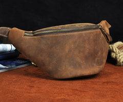 Cool Vintage Brown Mens Leather Fanny Pack Belt Bags Waist Bag For Men - iwalletsmen