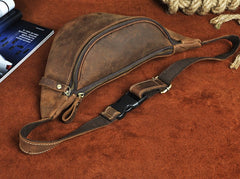 Cool Vintage Brown Mens Leather Fanny Pack Belt Bags Waist Bag For Men - iwalletsmen