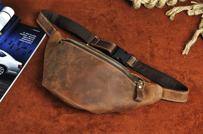 Cool Handmade Brown Leather Men Fanny Pack Hip Bag Bum Pack Waist Bag –  imessengerbags