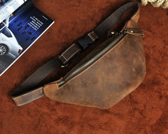 Cool Vintage Brown Mens Leather Fanny Pack Belt Bags Waist Bag For Men - iwalletsmen