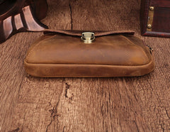 Cool Brown Mens Leather Belt Bag Belt Pouch Cell Phone Holster Waist Bags For Men - iwalletsmen