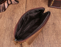 Cool Brown Mens Leather Belt Bag Belt Pouch Cell Phone Holster Waist Bags For Men - iwalletsmen