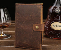 Cool Brown Vintage Mens Leather Long Wallet Bifold Long Wallet for Men - iwalletsmen