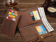 Cool Brown Vintage Mens Leather Long Wallet Bifold Long Wallet for Men - iwalletsmen