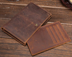 Cool Brown Vintage Mens Leather Long Wallet Bifold Long Wallet for Men - iwalletsmen