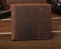 Cool Vintage Brown Mens Leather Small Wallet Bifold billfold Wallets for Men - iwalletsmen