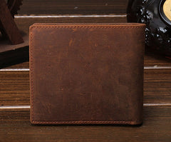 Cool Vintage Brown Mens Leather Small Wallet Bifold billfold Wallets for Men - iwalletsmen