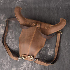 Cool Bull Leather Mens Backpack Vintage Travel Backpack Bag for Men - iwalletsmen