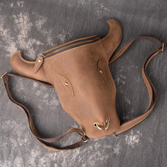 Cool Bull Leather Mens Backpack Vintage Travel Backpack Bag for Men - iwalletsmen