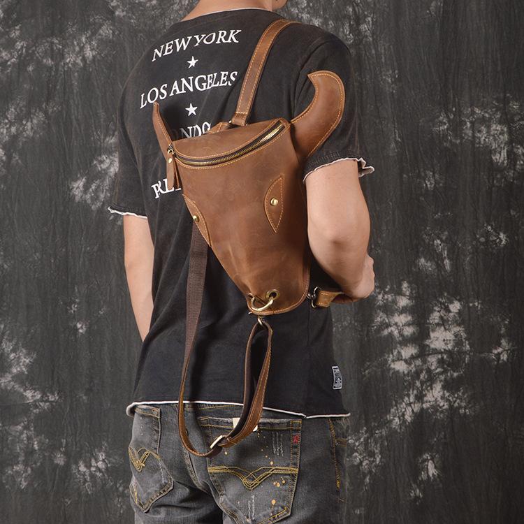 Cool Bull Leather Mens Backpack Vintage Travel Backpack Bag for Men - iwalletsmen