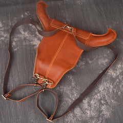 Cool Bull Leather Mens Backpack Vintage Travel Backpack Bag for Men - iwalletsmen
