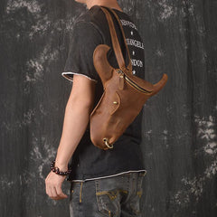 Cool Bull Leather Mens Backpack Vintage Travel Backpack Bag for Men - iwalletsmen