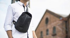 Cool OXFORD CLOTH PVC Men's Sling Bag Black One Shoulder Backpack For Men - iwalletsmen