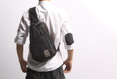 Cool Nylon Casual Men's Black Chest Bag One Shoulder Backpack For Men - iwalletsmen