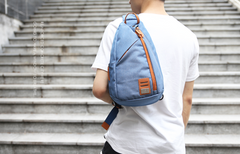 Cool Nylon Casual Men's Black Chest Bag One Shoulder Backpack For Men - iwalletsmen