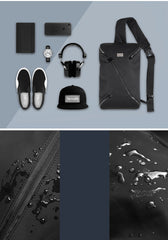 Cool OXFORD CLOTH PVC Black Men's Sling Bag Chest Bag One Shoulder Backpack For Men - iwalletsmen