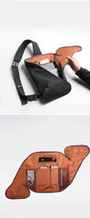 Cool OXFORD CLOTH PVC Black Men's Sling Bag Chest Bag One Shoulder Backpack For Men - iwalletsmen