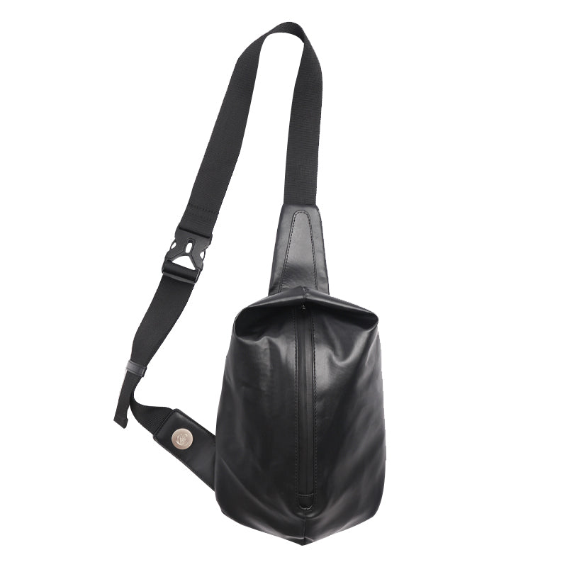 Cool OXFORD CLOTH PVC Black Men's Sling Bag One Shoulder Backpack For Men - iwalletsmen