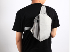Cool OXFORD CLOTH PVC Black Men's Sling Bag One Shoulder Backpack For Men - iwalletsmen