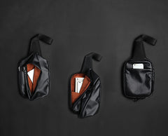 Cool OXFORD CLOTH PVC Black Men's Sling Bag One Shoulder Backpack For Men - iwalletsmen