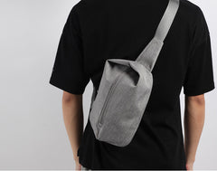 Cool OXFORD CLOTH PVC Black Men's Sling Bag One Shoulder Backpack For Men - iwalletsmen